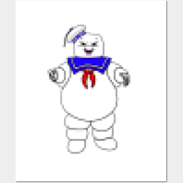 Ghostbusters 8-bit Pixel Stay Puft Wall Art by TheMagicGhostbuster